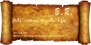Böcskey Rozália névjegykártya