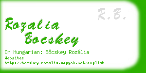 rozalia bocskey business card